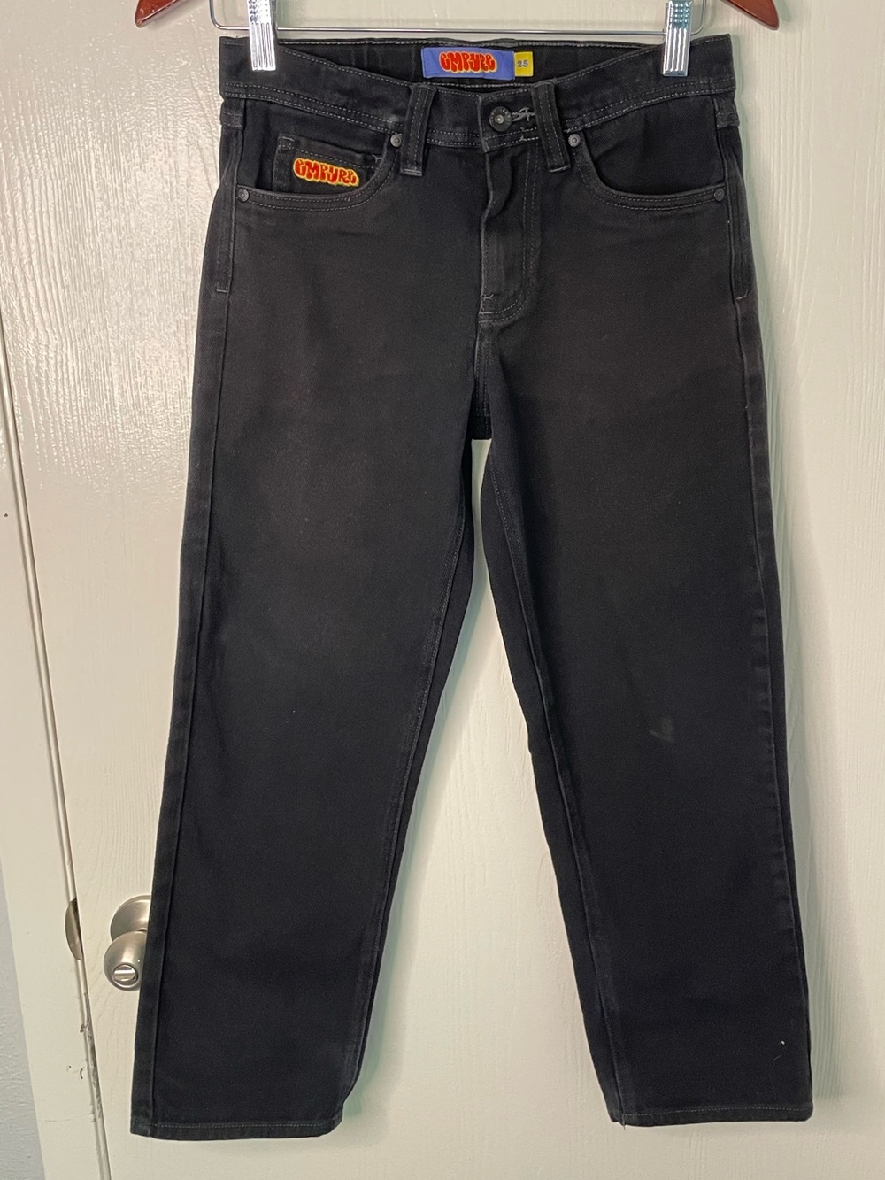 Empyre Black Straight Leg Cropped Jeans Women 25 Y2K Skate Streetwear Cotton